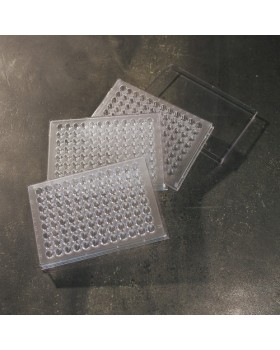 планшет с лунками для лабораторных исследований, ПС, 96 лунок, "П"-образное дно, стерильный, крышки отдельно, шт
