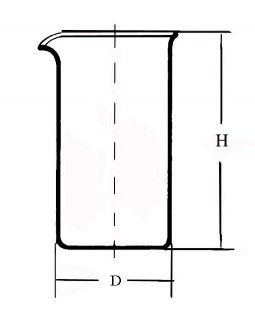 стакан высокий В-1-25 ТС без делений 