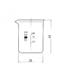 стакан низкий Н-1-800 ТС  с делением с носиком