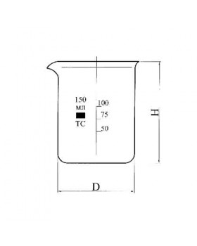 стакан низкий Н-1-1000 ТС  с делением с носиком